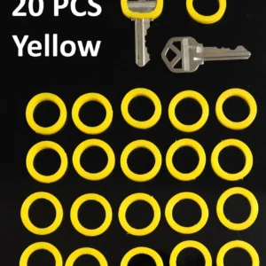 20x PCS Jaune - Bouchon d'identification de clé en caoutchouc étiquettes d'identification couvercle clés codage anneau marqueur-