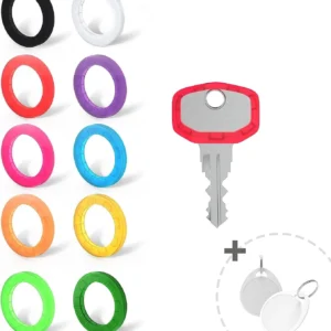 30PCS Bouchons de Clé Couvercles Étiquettes Manchon Identifiant Anneaux de Codage avec 2 Étiquettes de Clé Rondes-