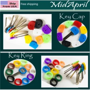 Bouchons de Clé Anneau Étiquettes Caoutchouc Clé Identifiant Housse, Code Couleur Clé ID-